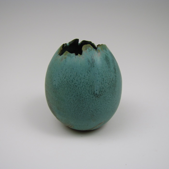 Patina Green Egg Form Patina Green Egg Form